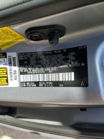 5TDYK3DC9CS223707 - 2012 TOYOTA SIENNA XLE Plata foto 13