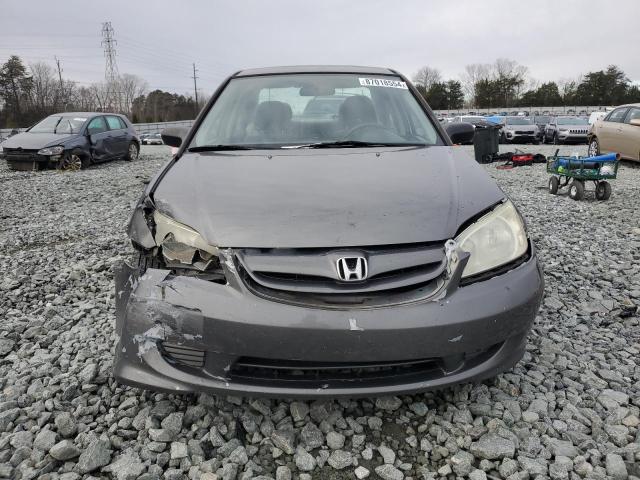 1HGES16355L017939 - 2005 HONDA CIVIC DX VP Մոխրագույն լուսանկար 5