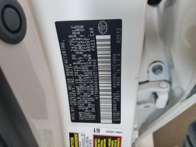 4T1DAACK4SU512840 - 2025 TOYOTA CAMRY XSE WHITE photo 13