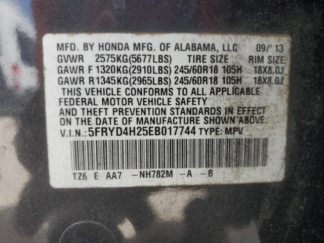 5FRYD4H25EB017744 - 2014 ACURA MDX CHARCOAL photo 12
