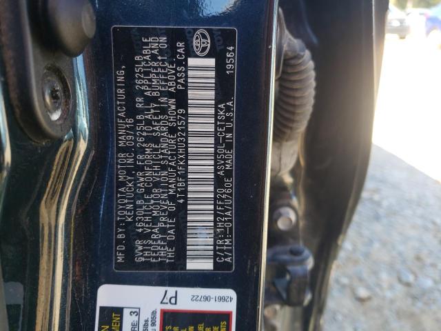 4T1BF1FKXHU321579 - 2017 TOYOTA CAMRY LE BLUE photo 12