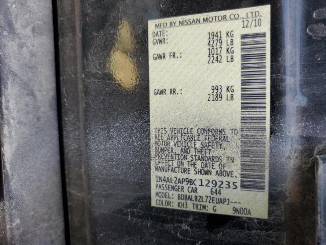 1N4AL2AP9BC129235 - 2011 NISSAN ALTIMA BASE BLACK photo 13