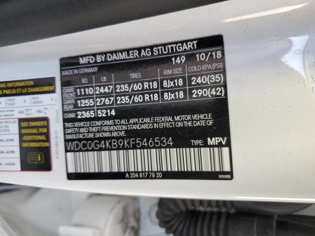 WDC0G4KB9KF546534 - 2019 MERCEDES-BENZ GLC 300 4MATIC WHITE photo 13