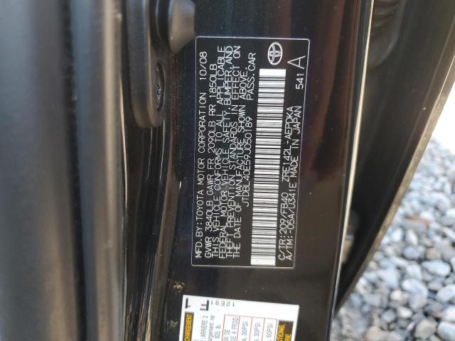 JTDBL40E59J050189 - 2009 TOYOTA COROLLA BASE BLACK photo 12