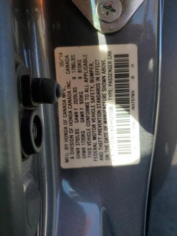 2HGFB2F80EH527506 - 2014 HONDA CIVIC EX GRAY photo 12