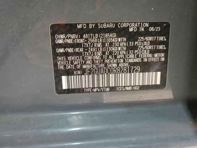 JF2GUADC0R8281729 - 2024 SUBARU CROSSTREK PREMIUM Grafit foto 13