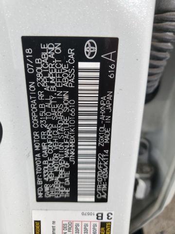 JTNKHMBX1K1016610 - 2019 TOYOTA C-HR XLE 白色 照片 12