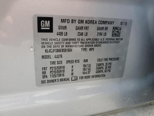 KL4CJFSB6EB581604 - 2014 BUICK ENCORE CONVENIENCE 银色 照片 13