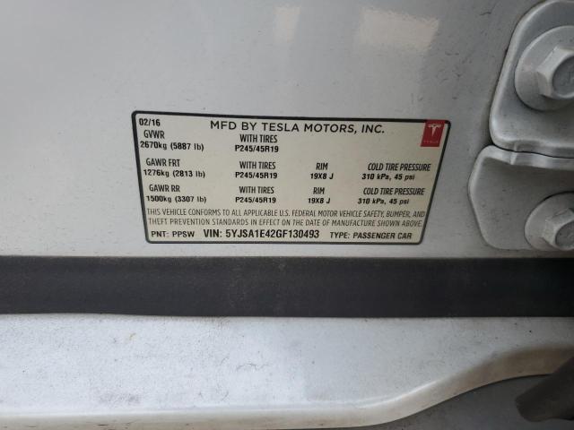 5YJSA1E42GF130493 - 2016 TESLA MODEL S Ақ фото 12