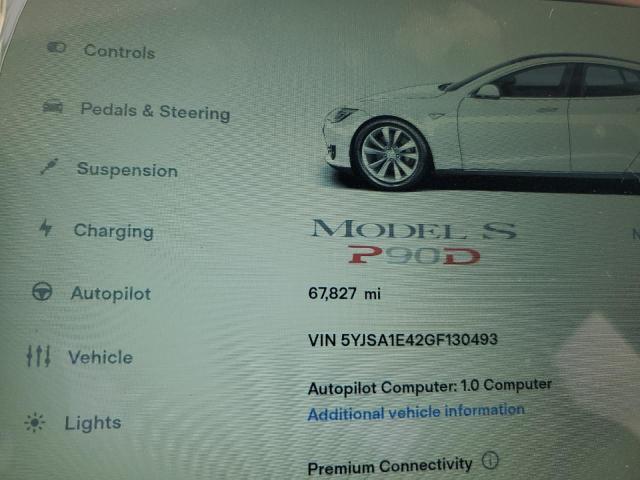 5YJSA1E42GF130493 - 2016 TESLA MODEL S Ақ фото 9