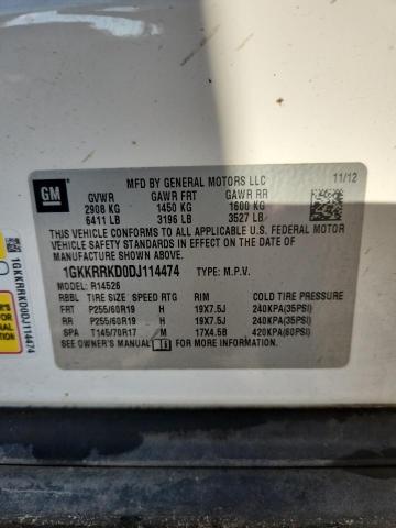 1GKKRRKD0DJ114474 - 2013 GMC ACADIA SLT-1 白色 照片 13