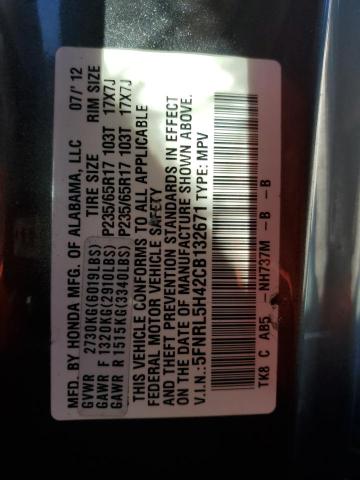 5FNRL5H42CB132671 - 2012 HONDA ODYSSEY EX Grau Foto 13