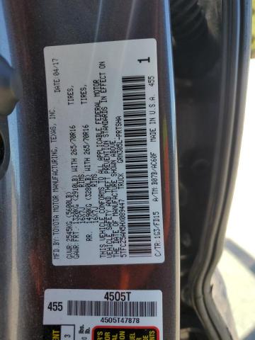 5TFCZ5AN5HX089447 - 2017 TOYOTA TACOMA DOUBLE CAB ნაცრისფერი ფოტო 12