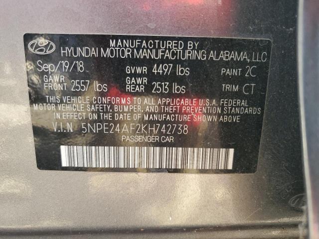 5NPE24AF2KH742738 - 2019 HYUNDAI SONATA SE 灰色 照片 13