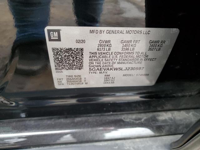 5GAEVAKW5LJ230597 - 2020 BUICK ENCLAVE ESSENCE 黑色 照片 12