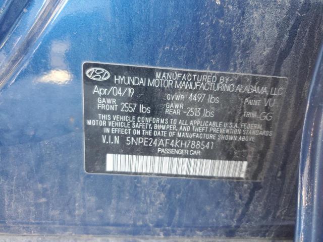 5NPE24AF4KH788541 - 2019 HYUNDAI SONATA SE BLUE photo 13