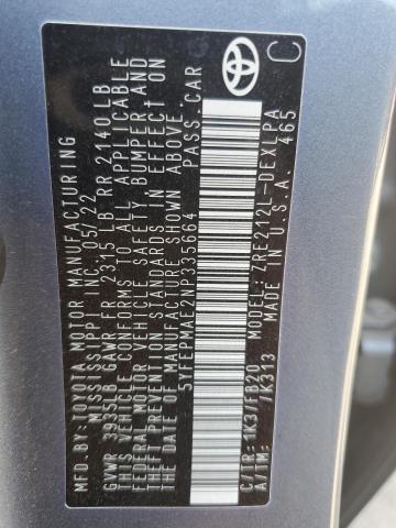 5YFEPMAE2NP335664 - 2022 TOYOTA COROLLA LE 灰色 照片 12