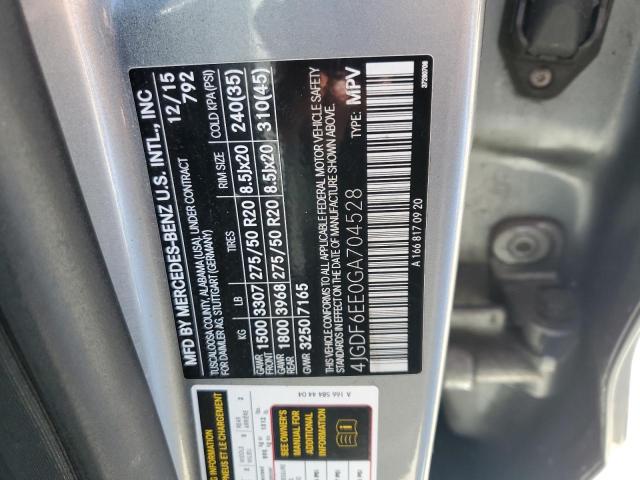 4JGDF6EE0GA704528 - 2016 MERCEDES-BENZ GL 450 4MATIC GRAY photo 13