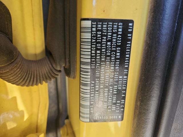 3VW5L7AT8DM816730 - 2013 VOLKSWAGEN BEETLE YELLOW photo 13