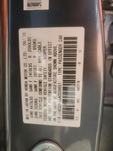 JH4CU2F65AC039657 - 2010 ACURA TSX 灰色 照片 12