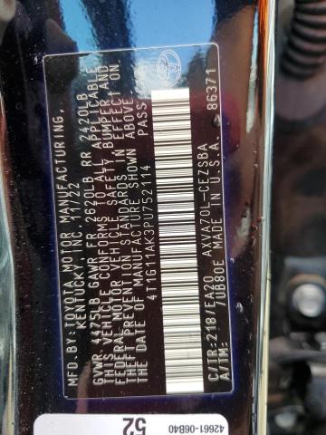 4T1G11AK3PU752114 - 2023 TOYOTA CAMRY SE NIGHT SHADE BLACK photo 12