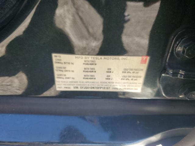 5YJSA1DN7DFP18167 - 2013 TESLA MODEL S Темно-сірий фото 12