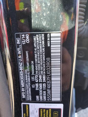 55SWF4KB7FU033908 - 2015 MERCEDES-BENZ C 300 4MATIC BLACK photo 12