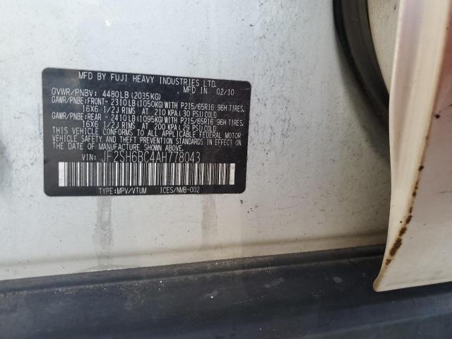 JF2SH6BC4AH778043 - 2010 SUBARU FORESTER XS Beyaz fotoğraf 12