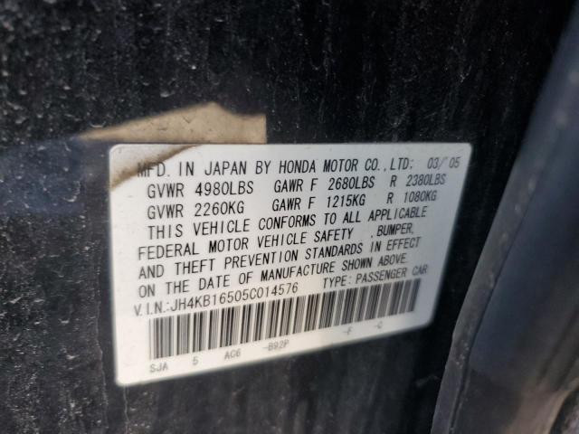 JH4KB16505C014576 - 2005 ACURA RL შავი ფოტო 13