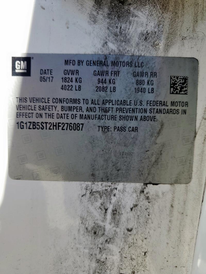 1G1ZB5ST2HF276087 - 2017 CHEVROLET MALIBU LS 白色 照片 13
