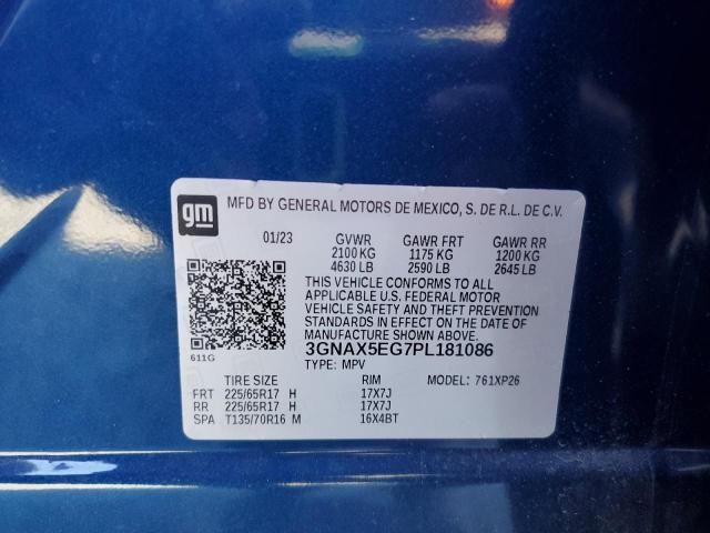 3GNAX5EG7PL181086 - 2023 CHEVROLET EQUINOX LS BLUE photo 13