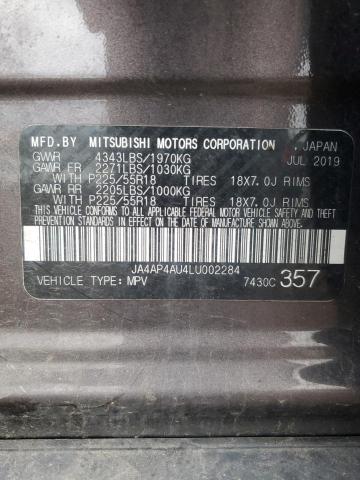 JA4AP4AU4LU002284 - 2020 MITSUBISHI OUTLANDER SE 棕色 照片 12