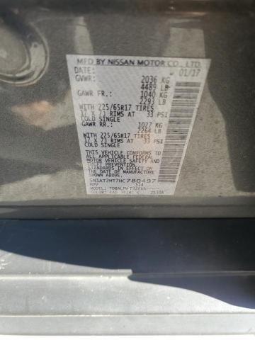 5N1AT2MT7HC780497 - 2017 NISSAN ROGUE S GRAY photo 13