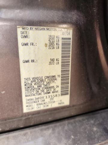 1N4AL3AP2FC135583 - 2015 NISSAN ALTIMA 2.5 BROWN photo 12