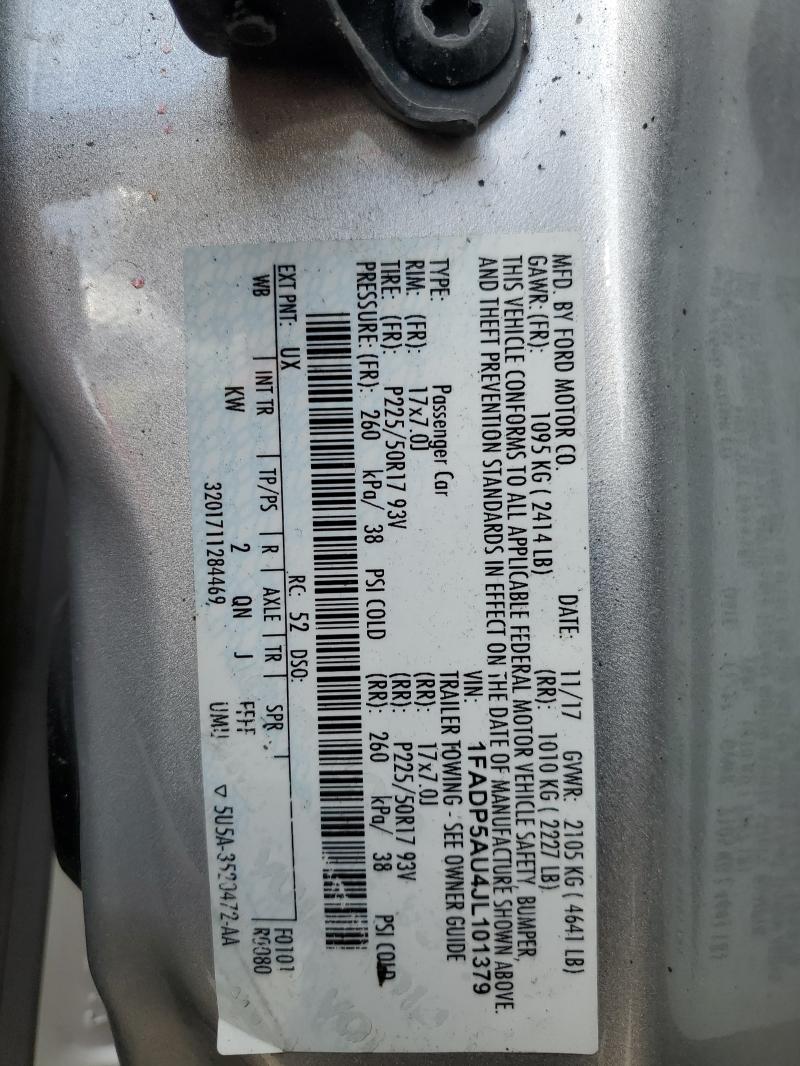 1FADP5AU4JL101379 - 2018 FORD C-MAX SE SILVER photo 13