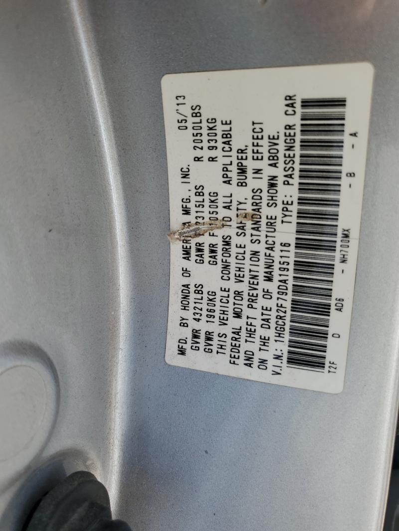 1HGCR2F79DA195116 - 2013 HONDA ACCORD EX Gümüş foto 12