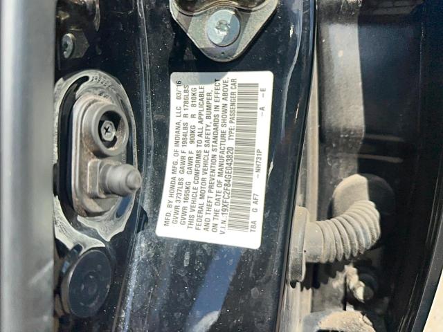 19XFC2F84GE043820 - 2016 HONDA CIVIC EX შავი ფოტო 10