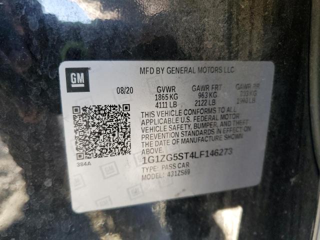 1G1ZG5ST4LF146273 - 2020 CHEVROLET MALIBU RS BLACK photo 12