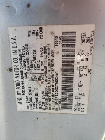 4F4YR12DX3TM03461 - 2003 MAZDA B2300 SILVER photo 12