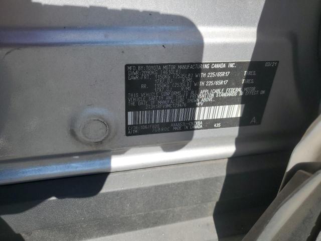 2T3H1RFV9MC129476 - 2021 TOYOTA RAV4 LE SILVER photo 12