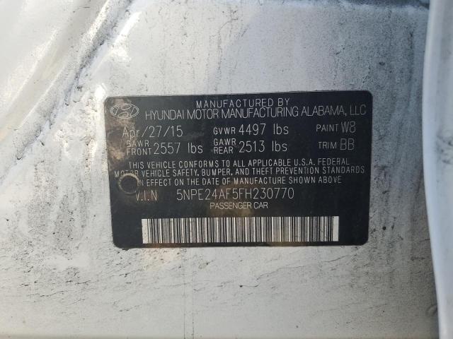 5NPE24AF5FH230770 - 2015 HYUNDAI SONATA SE 白色 照片 12