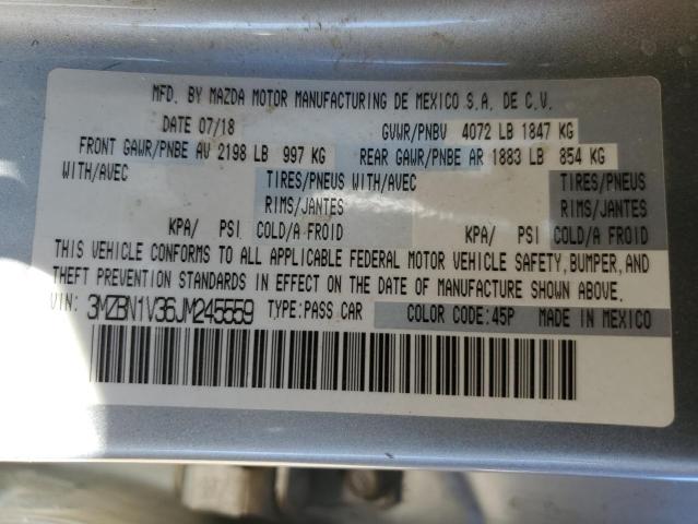 3MZBN1V36JM245559 - 2018 MAZDA 3 TOURING ვერცხლისფერი ფოტო 13