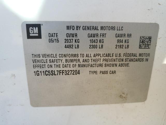 1G11C5SL7FF327204 - 2015 CHEVROLET MALIBU 1LT 白色 照片 13