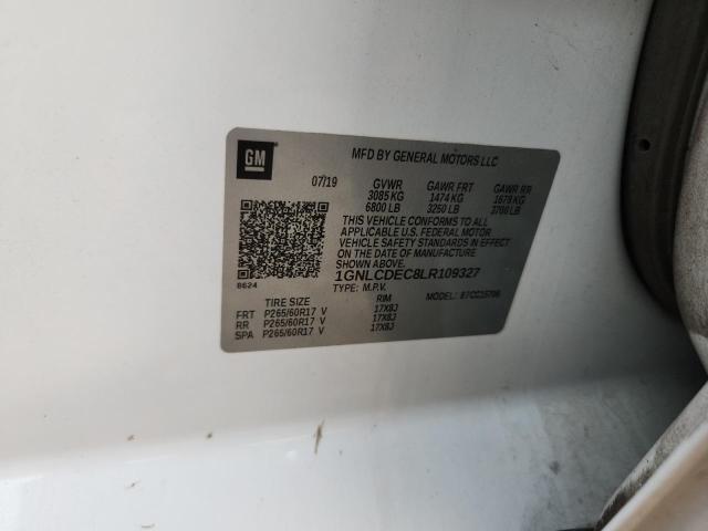 1GNLCDEC8LR109327 - 2020 CHEVROLET TAHOE POLICE 白色 照片 12