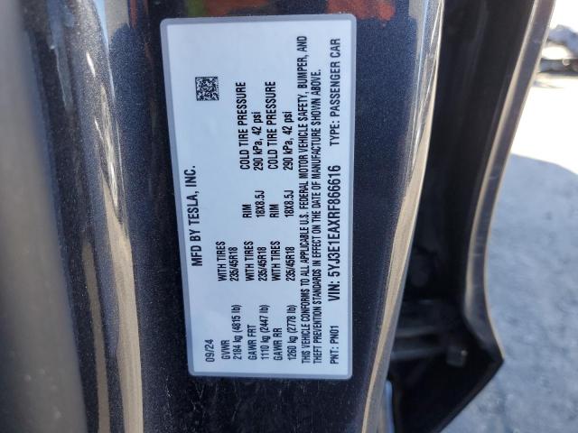 5YJ3E1EAXRF866616 - 2024 TESLA MODEL 3 石墨色 照片 13