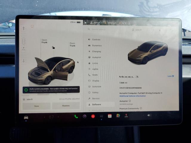 5YJ3E1EAXRF866616 - 2024 TESLA MODEL 3 石墨色 照片 9