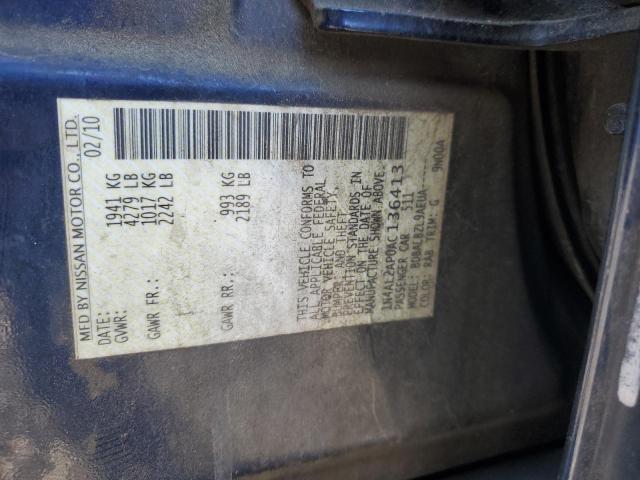 1N4AL2AP0AC136413 - 2010 NISSAN ALTIMA BASE 蓝色 照片 12