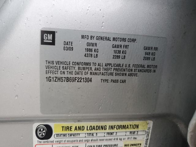 1G1ZH57B69F221304 - 2009 CHEVROLET MALIBU 1LT SILVER photo 12