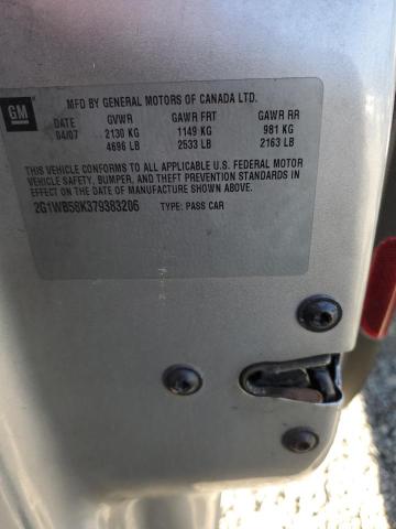 2G1WB58K379383206 - 2007 CHEVROLET IMPALA LS GRAY photo 12