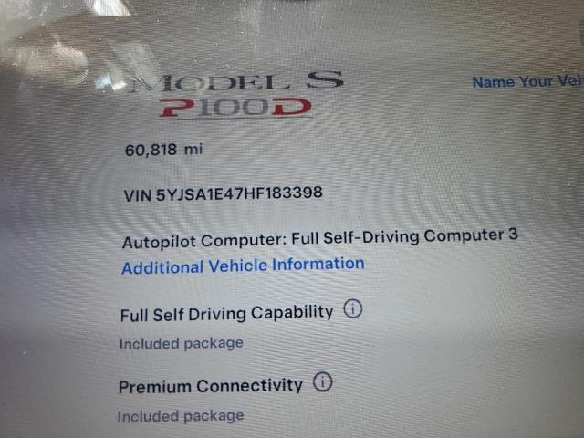 5YJSA1E47HF183398 - 2017 TESLA MODEL S Մոխրագույն լուսանկար 9